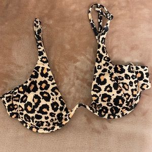 Cheetah Print Swoop Bikini Top